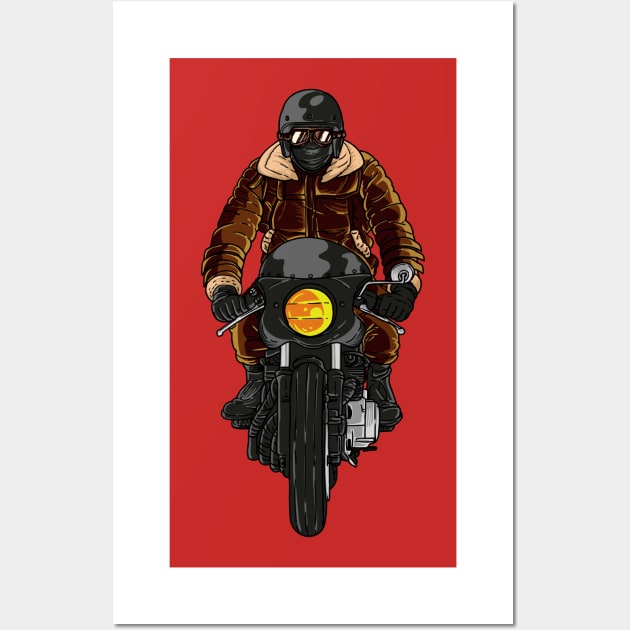 The Retro Cafe Racer Wall Art by JUMATKLIWON